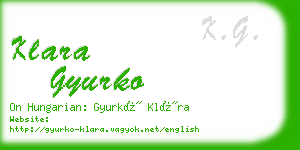 klara gyurko business card